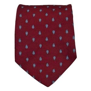 Brooks Brothers Necktie Men 3.75" Burgundy Red Silk Paisley USA England Office